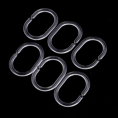 Maxxlite 12pcs Plastic Bathroom Shower Curtain Hook Ring