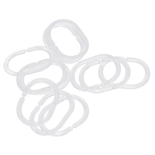 Maxxlite 12pcs Plastic Bathroom Shower Curtain Hook Ring