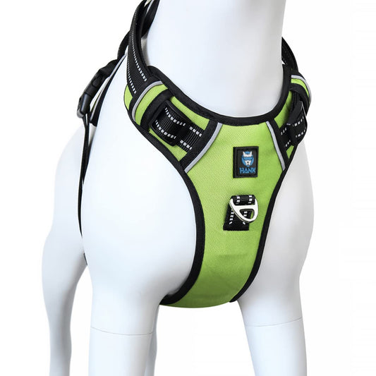 Maxxlite Pet Belt for Dog - 3M Night Reflective Dog Harness - 4 Adjustable Buckles - Chest (Min 17 - Max 22" inches) (Small, Neon Green)