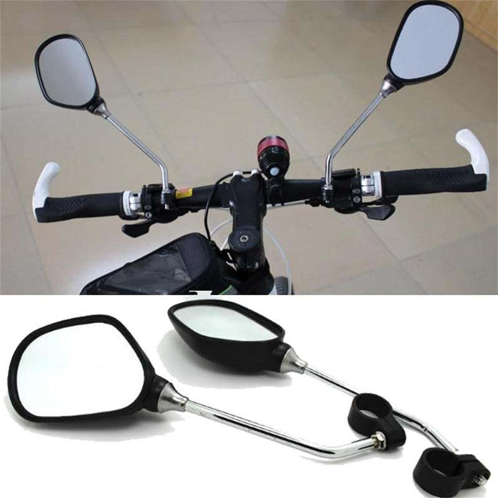 Maaxxlite Mountain Bike Handlebar Mirror 360 Degree Rotating Rear View with Safety Reflector - 2 Pieces